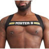 Mr B - Mister B Harnais élastique X-Back Noir-Jaune